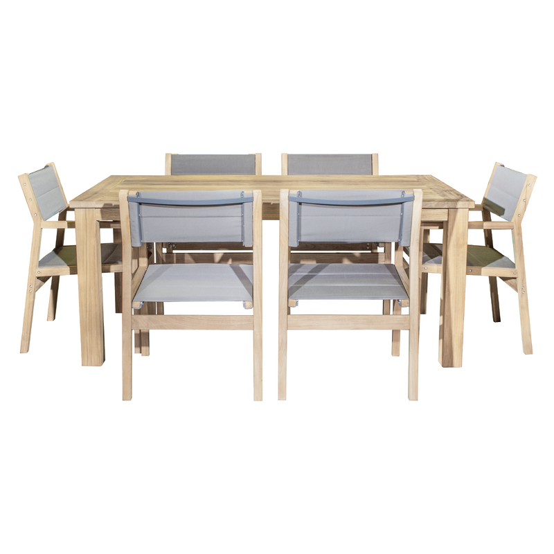 Madera 1.8m Outdoor Dining Table & Palma Sling Chair Set