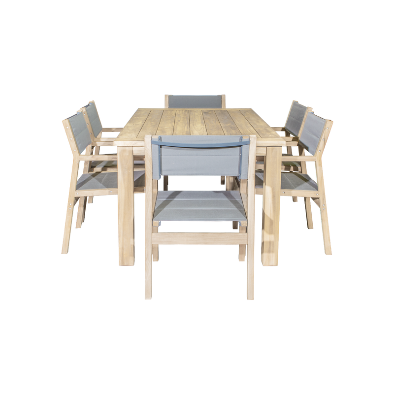 Madera 1.8m Outdoor Dining Table & Palma Sling Chair Set